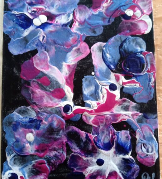 Painting Purple-blue flowers