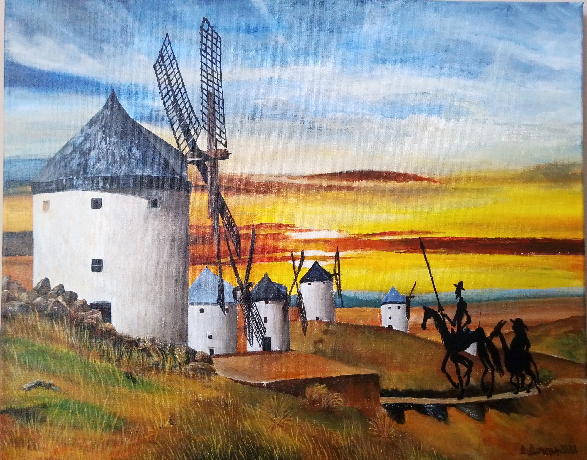 Painting Sunset (windmills)