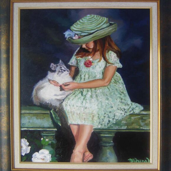 Painting Girl With Cat