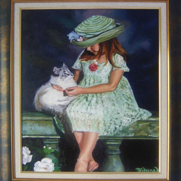 Painting Girl With Cat