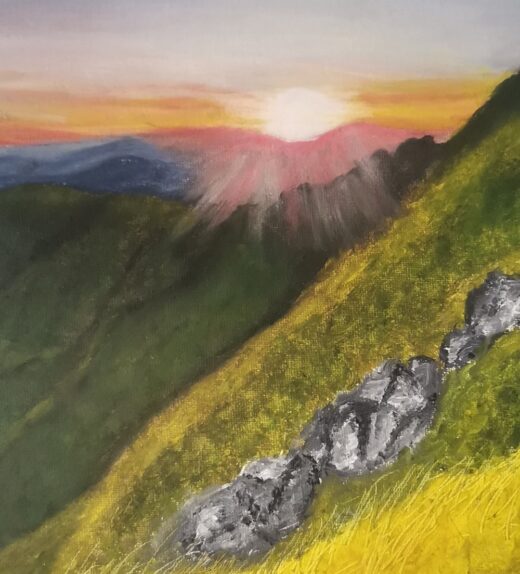 Painting Sunset in the Mountain