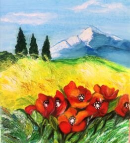 Painting Spring in the mountain