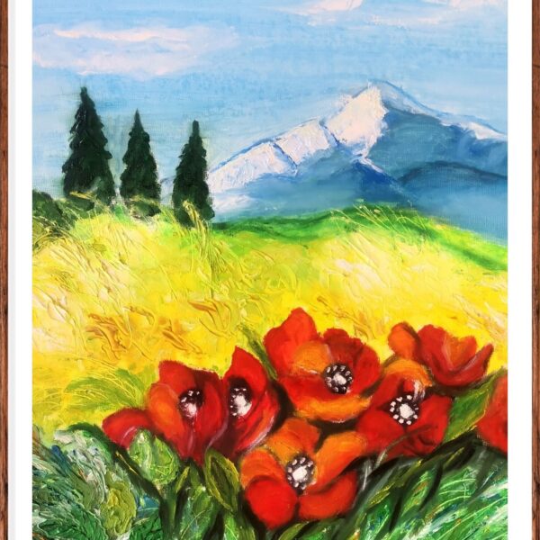 Painting Spring in the mountain