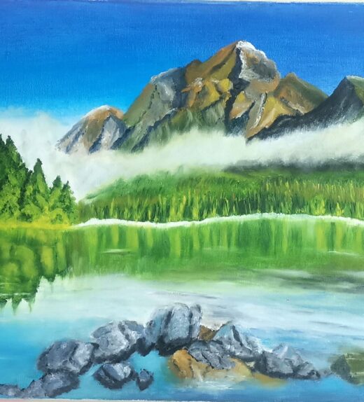 Painting Mountain reflections