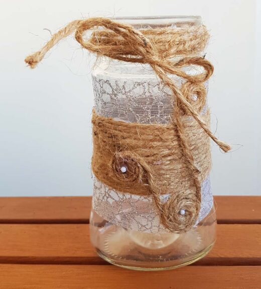  Vase decorated with Lace and Rope