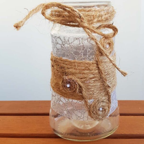  Vase decorated with Lace and Rope